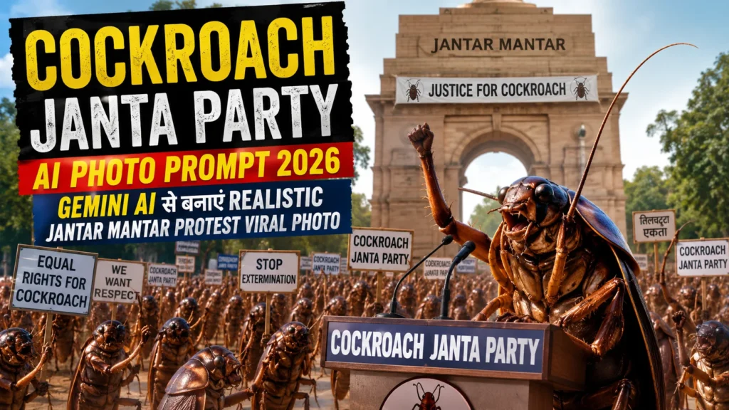Cockroach Janta Party AI Photo Prompt