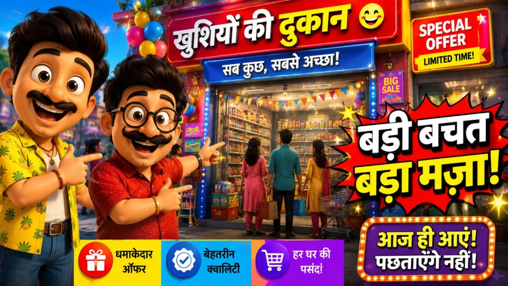Motu Patlu Shop Promotion AI Video Editing Prompts (2026) Viral AI Video Prompt से बनाएं शानदार Shop Promotion Video