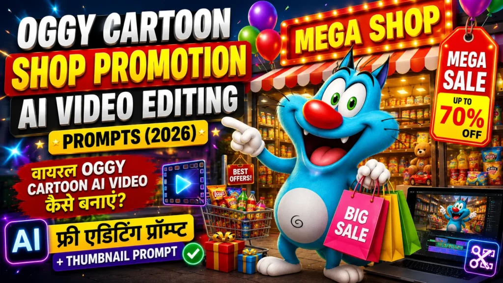 Oggy Cartoon Shop Promotion AI Video Editing Prompts